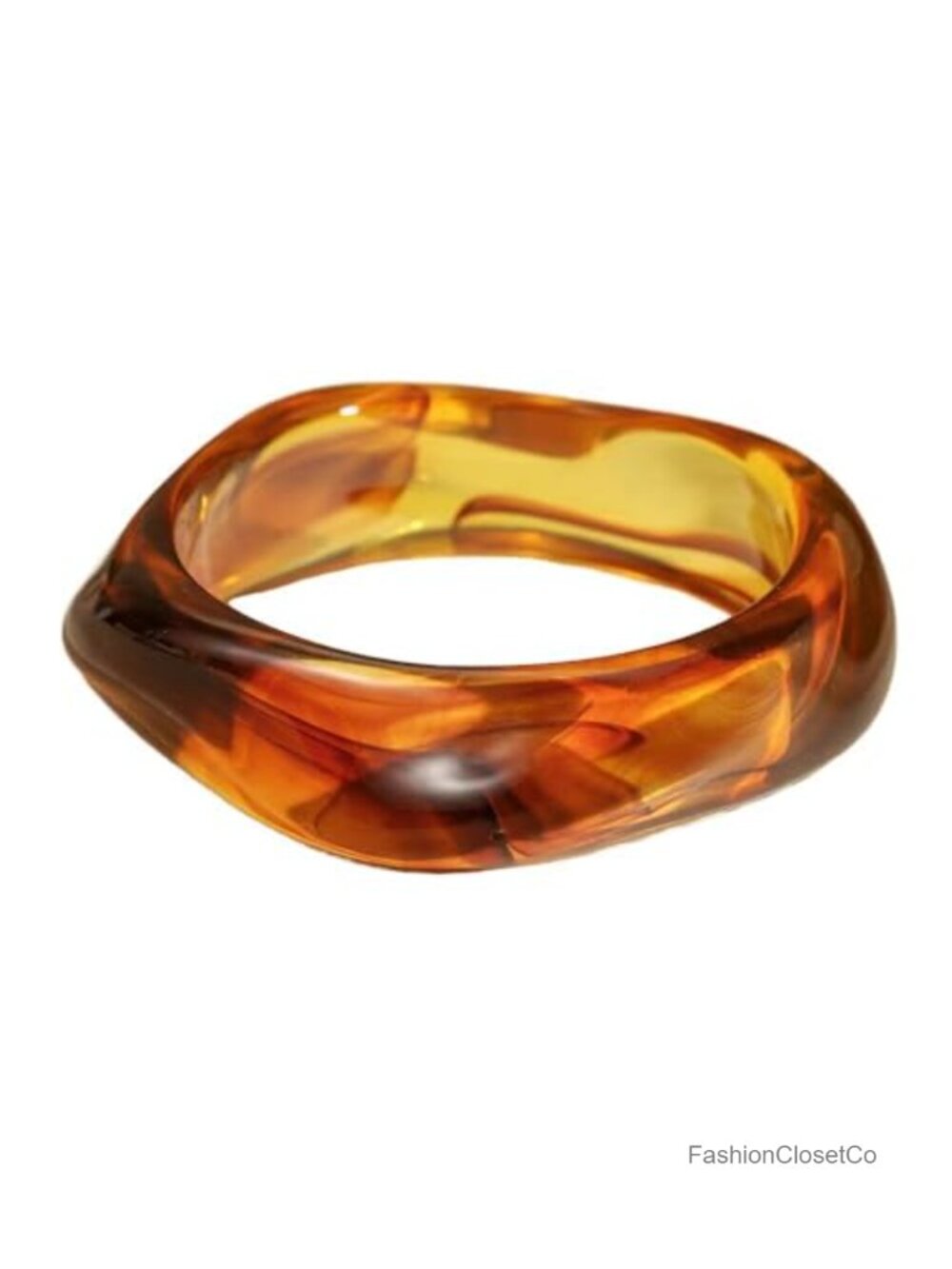 Vintage Irregular Acrylic Resin Chunky Bangle Bracelet Statement Jewelry Gift